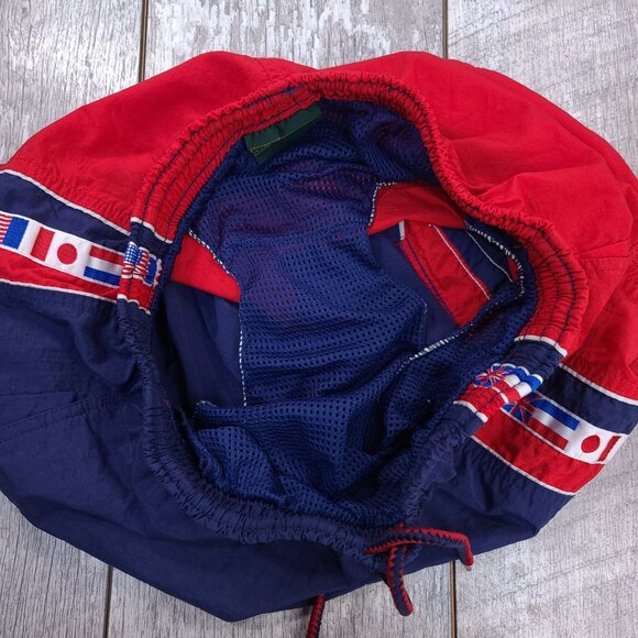 Vintage 1996 Atlanta Olympic Swim Trunks Mens Medium Lined Pull On Flag Shorts - Picture 5 of 7